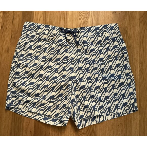 Ted Baker Mens Swim Shorts Size 5 (L) Blue Floral Print Mesh Lined Drawstring - Picture 2 of 9